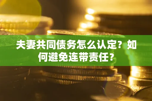 北京夫妻共同债务怎么认定？如何避免连带责任？